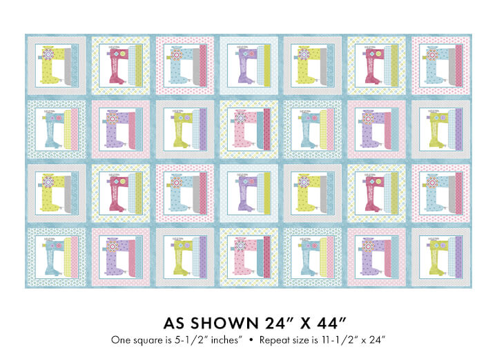 Stitch Garden - Squares - Panel (24"x44")