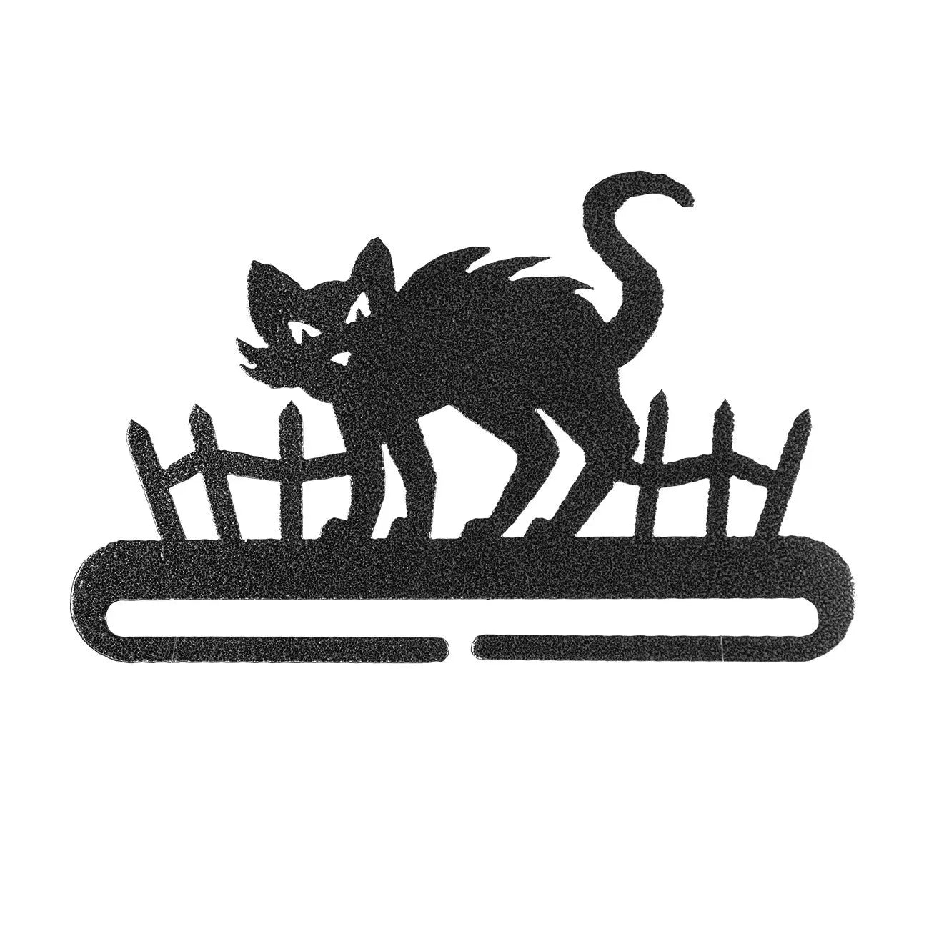 Stoney Cat and Fence Charcoal 8in - Linda's Electric Quilters