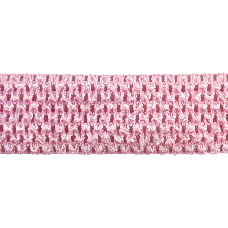 Stretch Crochet Trim 2” Wide x 5 Yards – Elastic Headband Lace Trim for Sewing, Crafts, DIY Hair Accessories