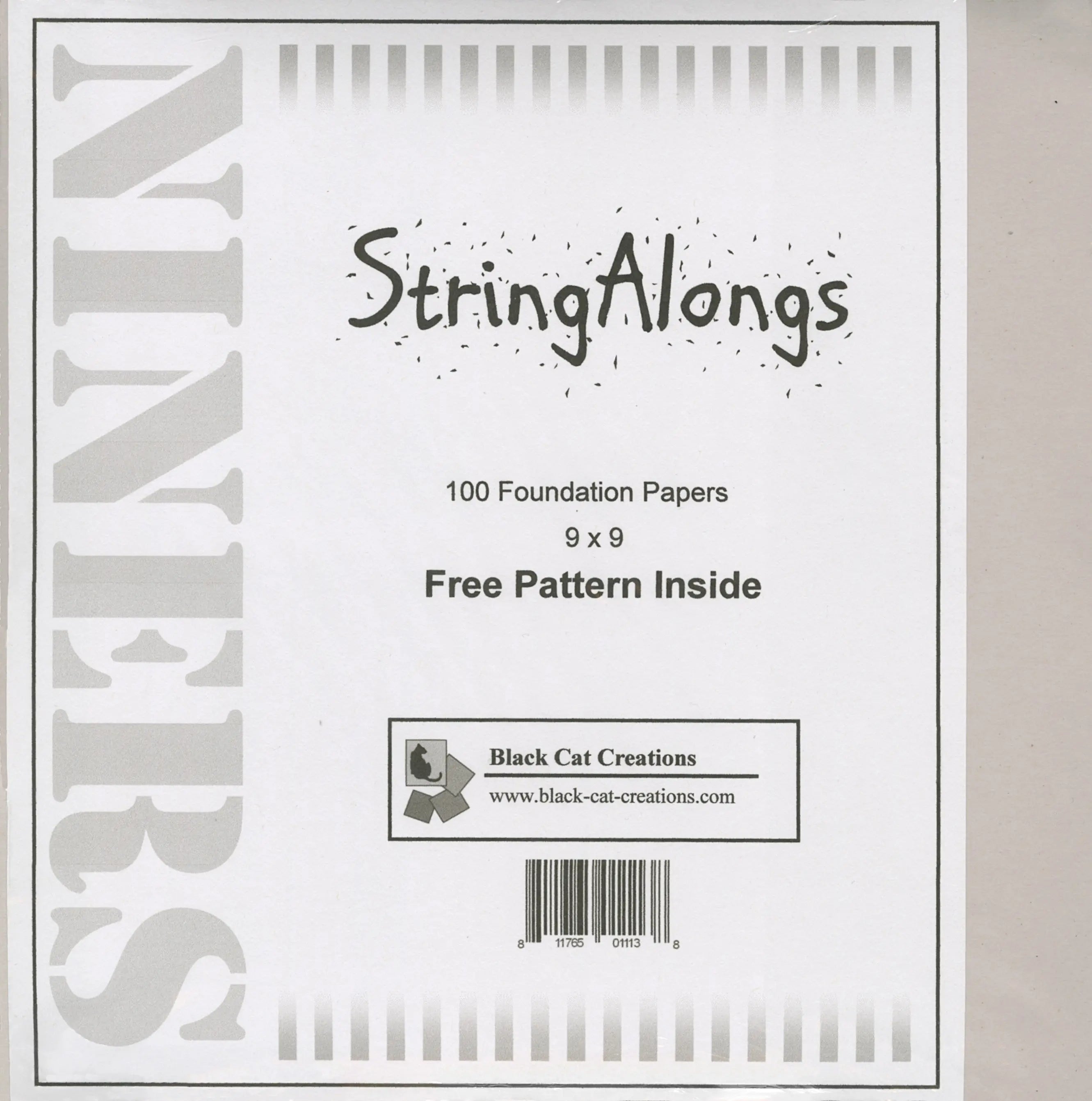 String Alongs Foundation Papers 9in x 9in - Linda's Electric Quilters