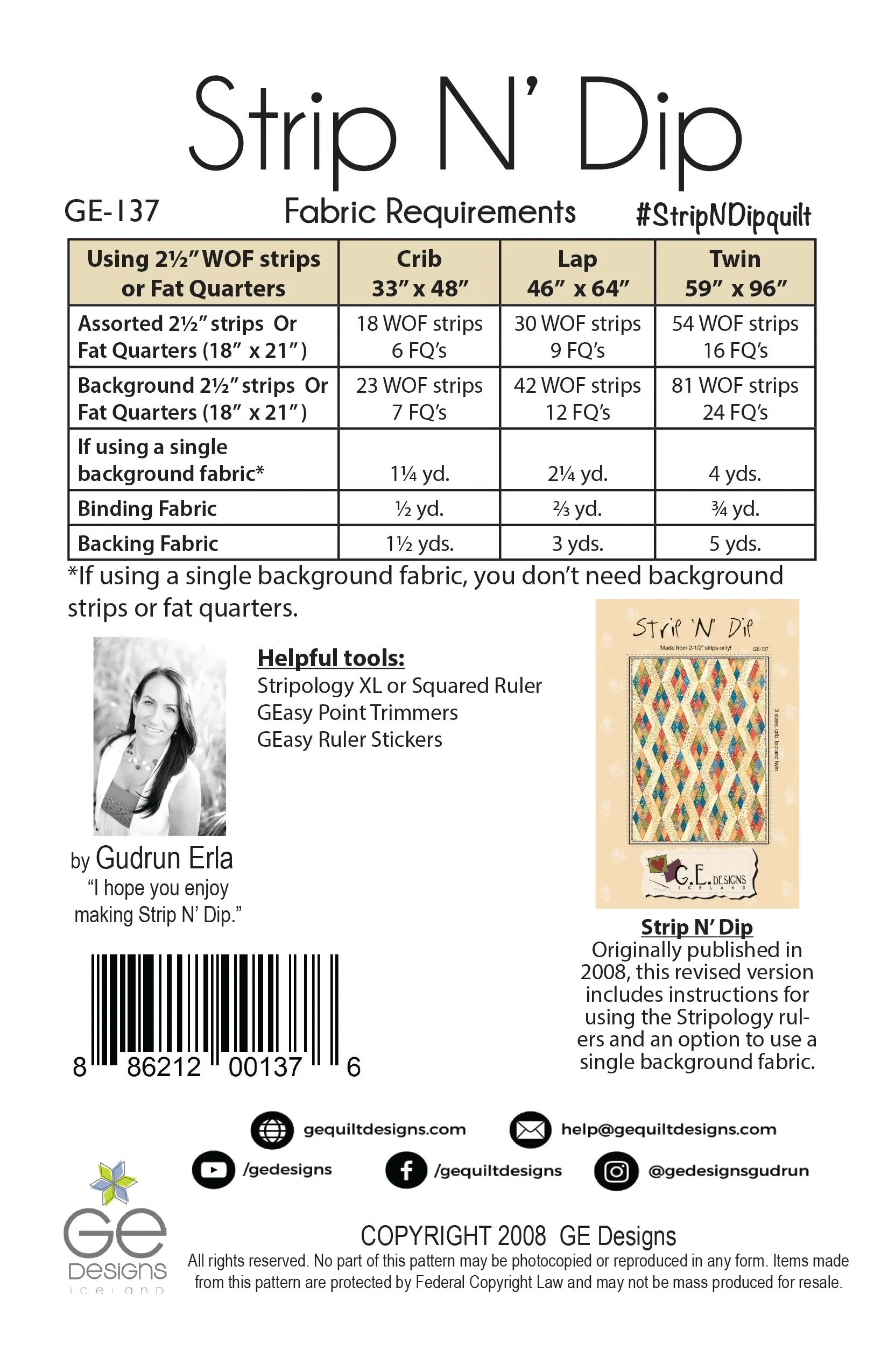 Strip N' Dip - 2.5" Strip Pattern 137 GE Designs