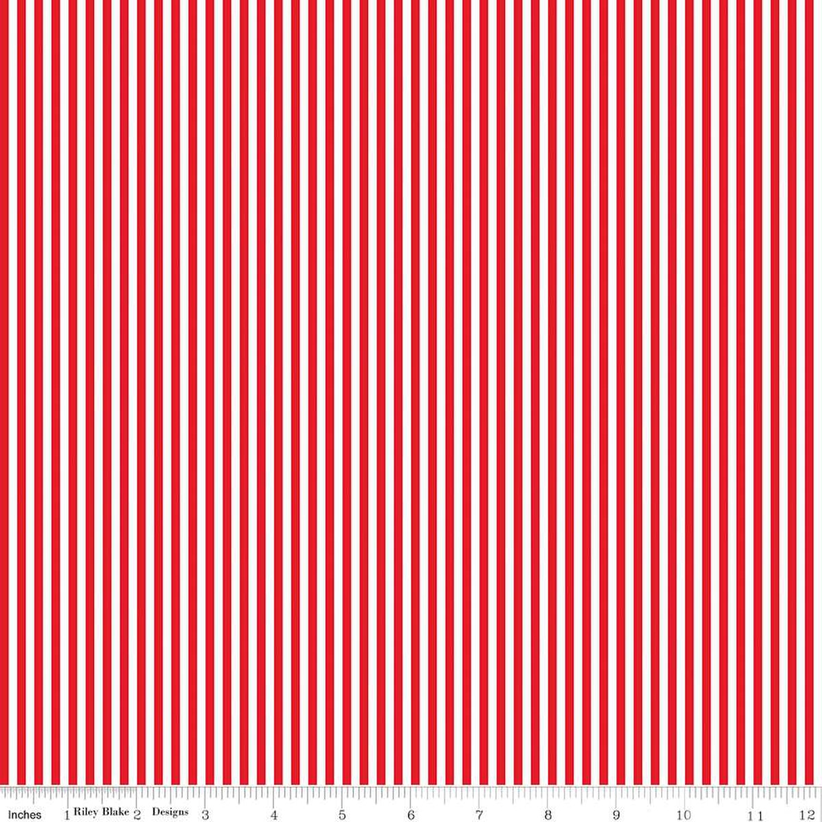 Stripe 1/8 Inch Red 44"/45" Cotton Fabric Per Yard