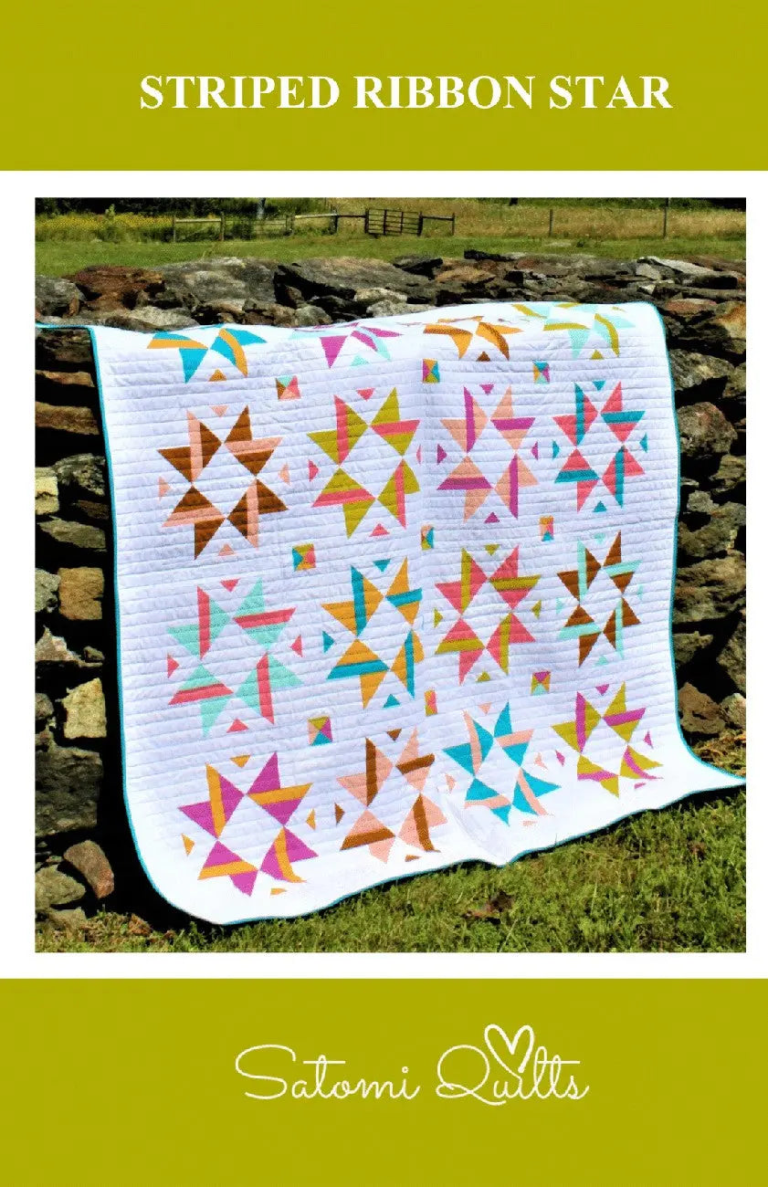 Striped Ribbon Star - Linda's Electric Quilters
