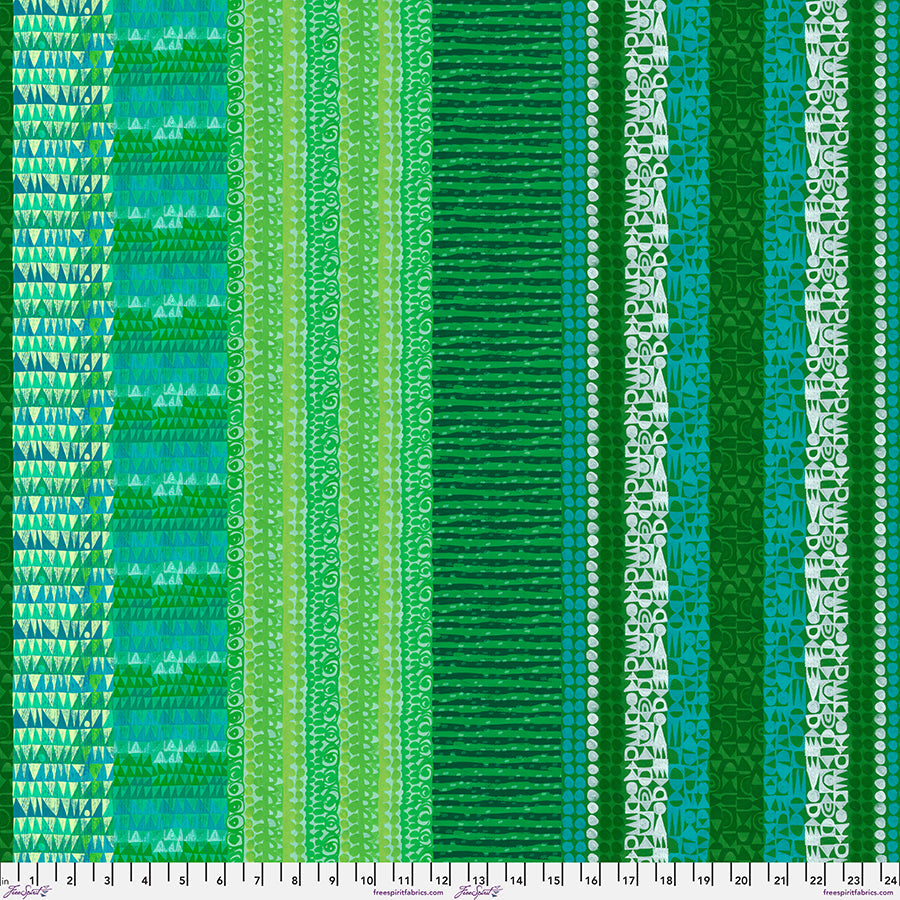 Stripes Sea Green Cotton 44"/45" Fabric Per Yard