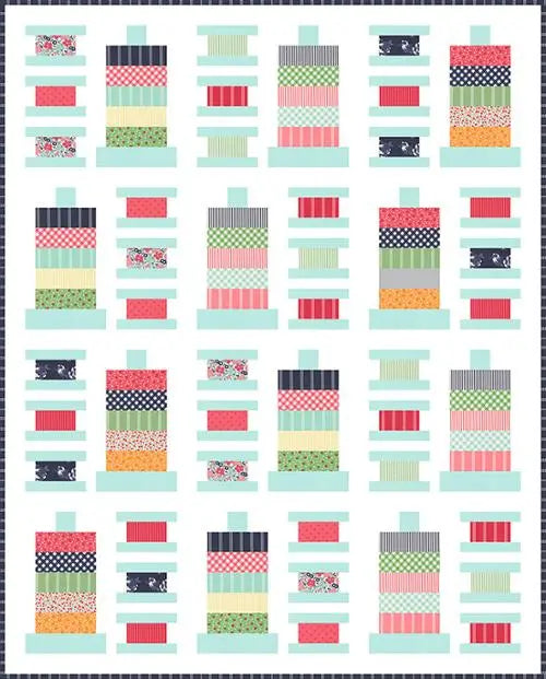 Strippy Spools Quilt Pattern by Its Sew Emma - Linda's Electric Quilters
