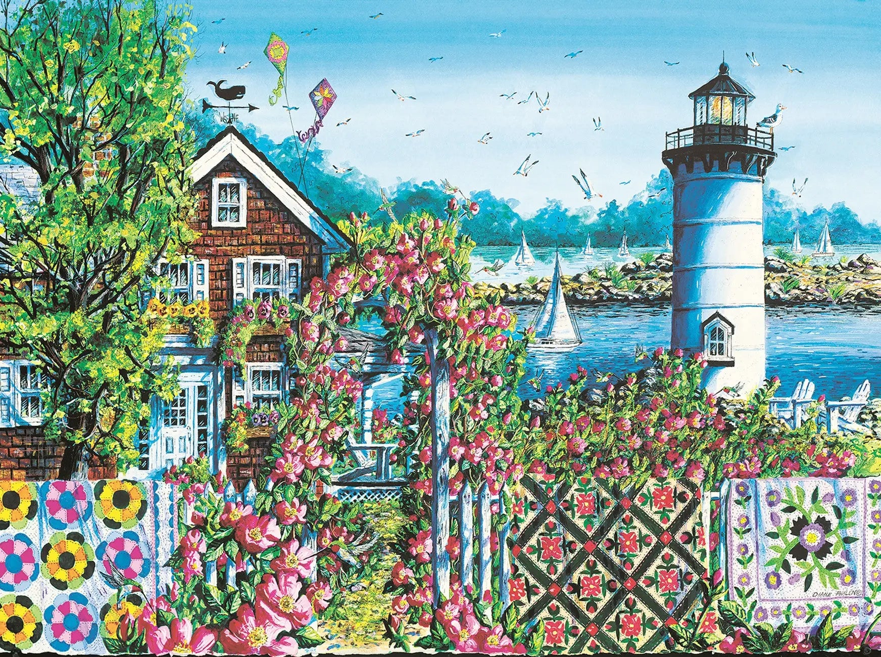 Summer Rose Harbor 1000pc Puzzle - Linda's Electric Quilters