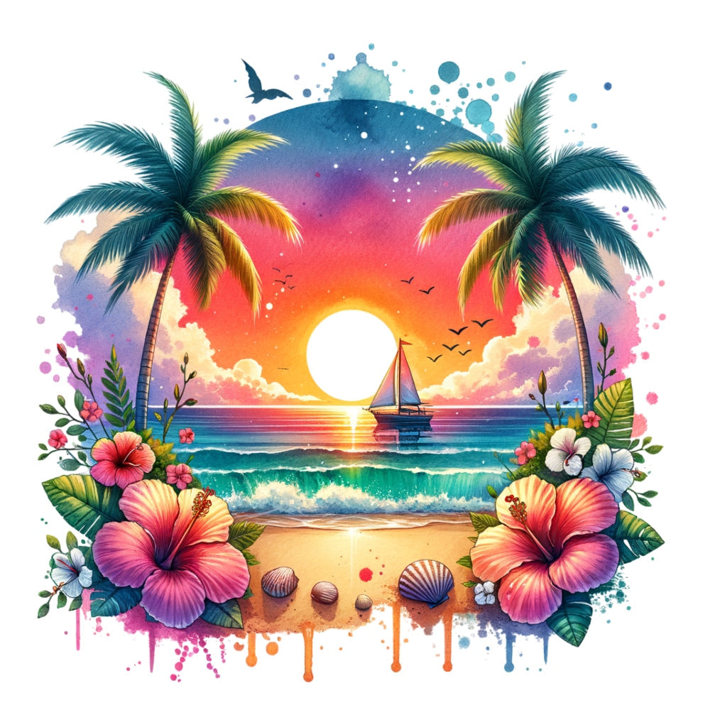 Summer at the Beach Fabric Panel 8