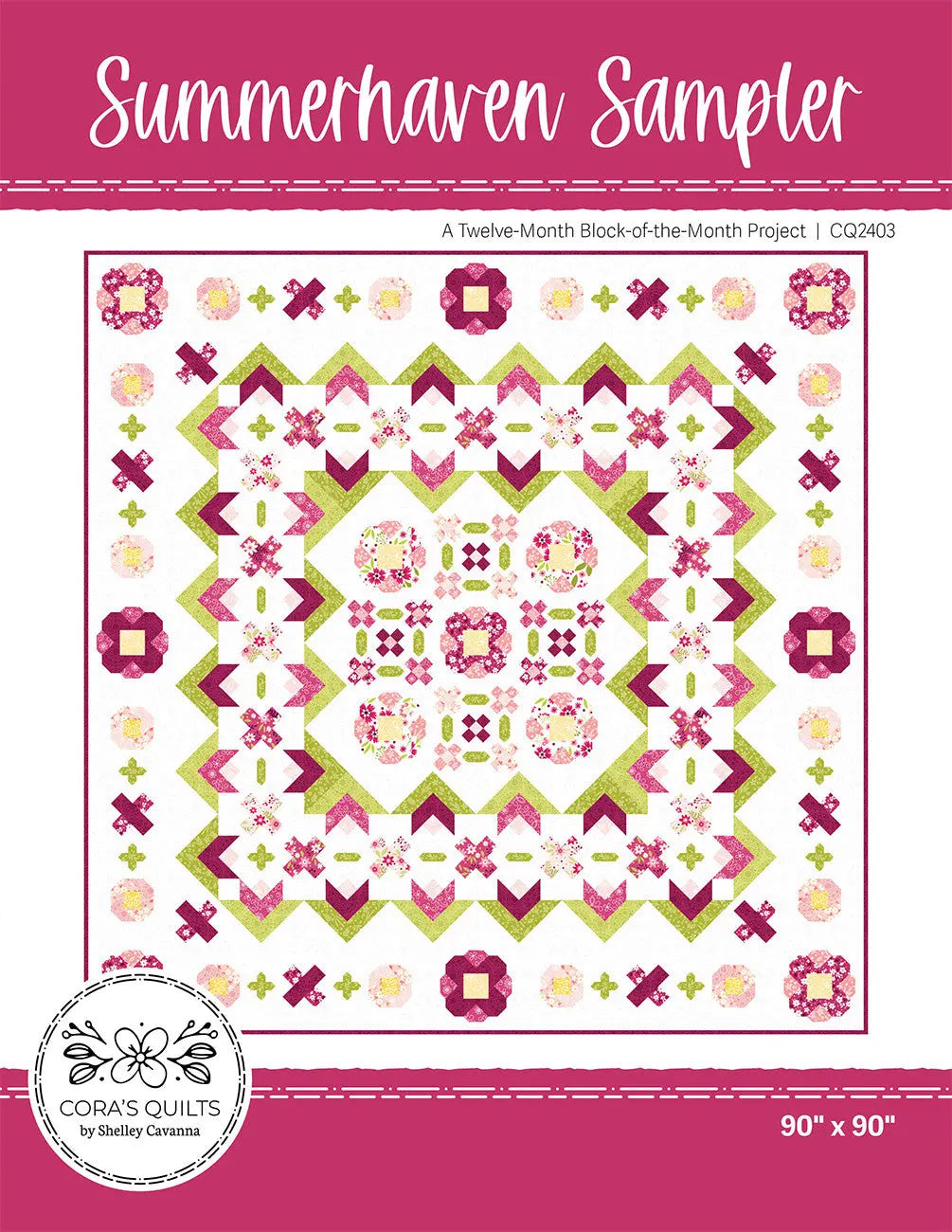 Summerhaven Sampler Block-of-the-Month Quilt Pattern - Linda's Electric Quilters