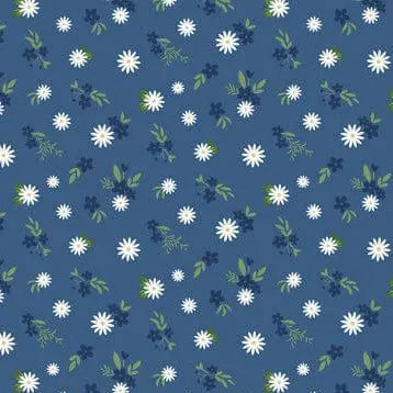 Wilmington Prints Summertime Daydream floral mix blue quilting cotton by the yard