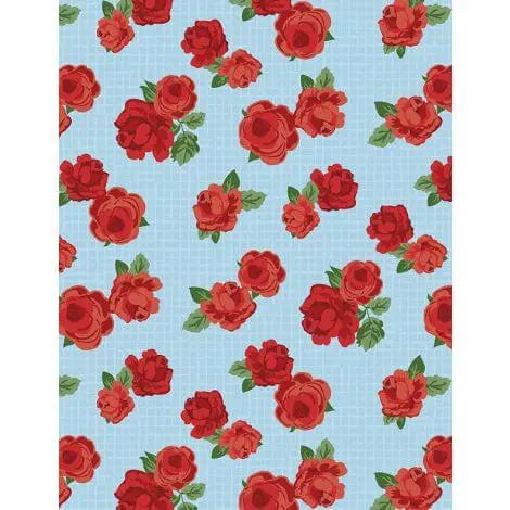 Summertime Daydream - Florals All Over - Light Blue 44" / 45" Fabric Per Yard The Fabric Company