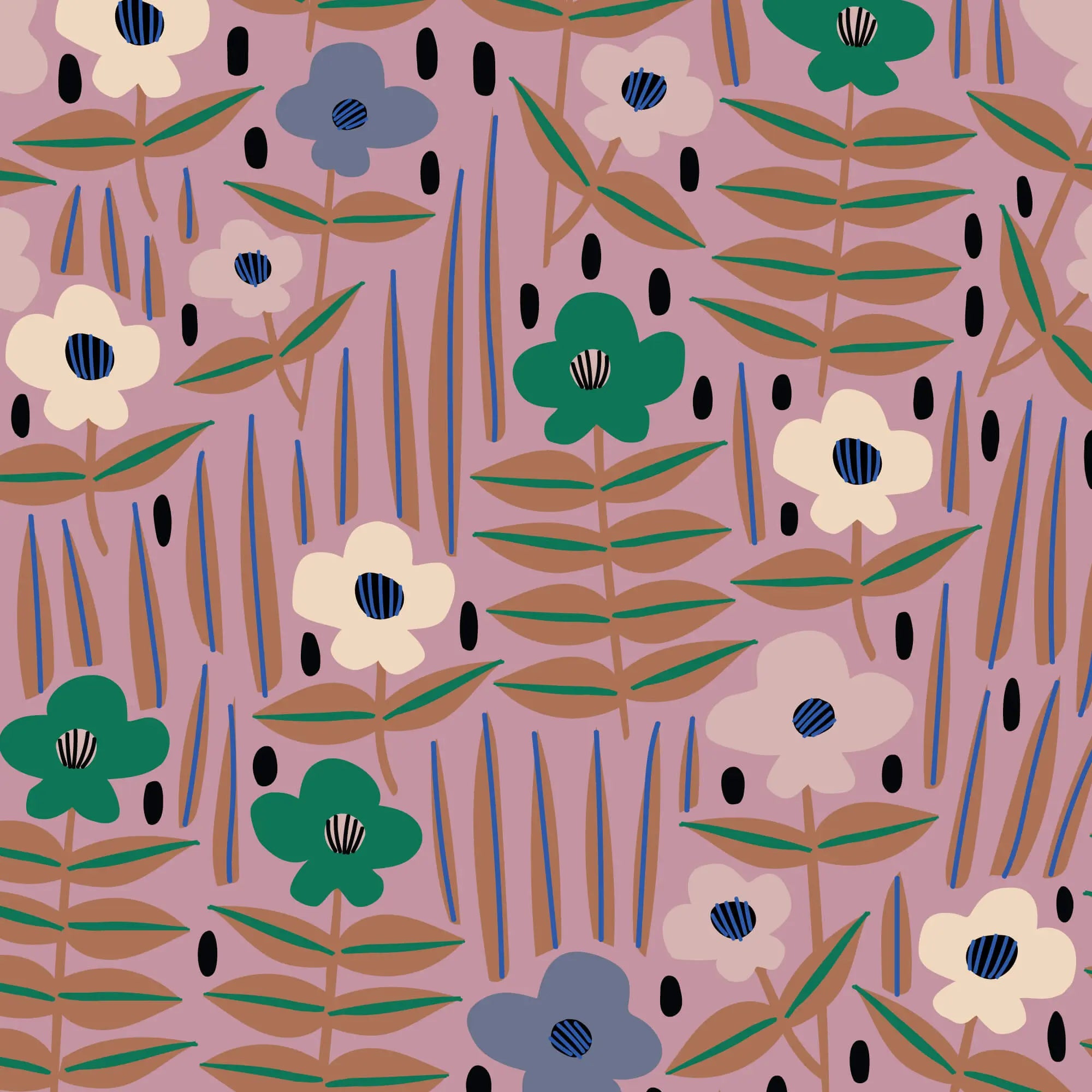 Sun Seed Moon - Moonflower 44" / 45" Fabric Per Yard The Fabric Company