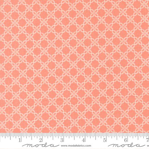 Sunbonnet Coral Lattice Blenders Cotton 44"/45" Fabric Per Yard
