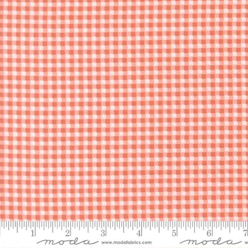 Sunbonnet Coral Mini Gingham Cotton 44"/45" Fabric Per Yard