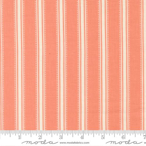 Sunbonnet Coral Stripes Cotton 44"/45" Fabric Per Yard