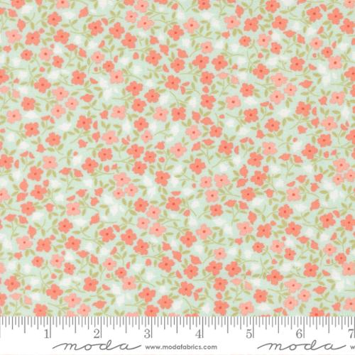 Sunbonnet Pale Blue Wild Blooms Cotton 44"/45" Fabric Per Yard