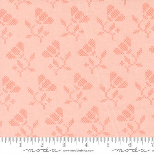 Sunbonnet Pink Blooming Stitches Cotton 44"/45" Fabric Per Yard