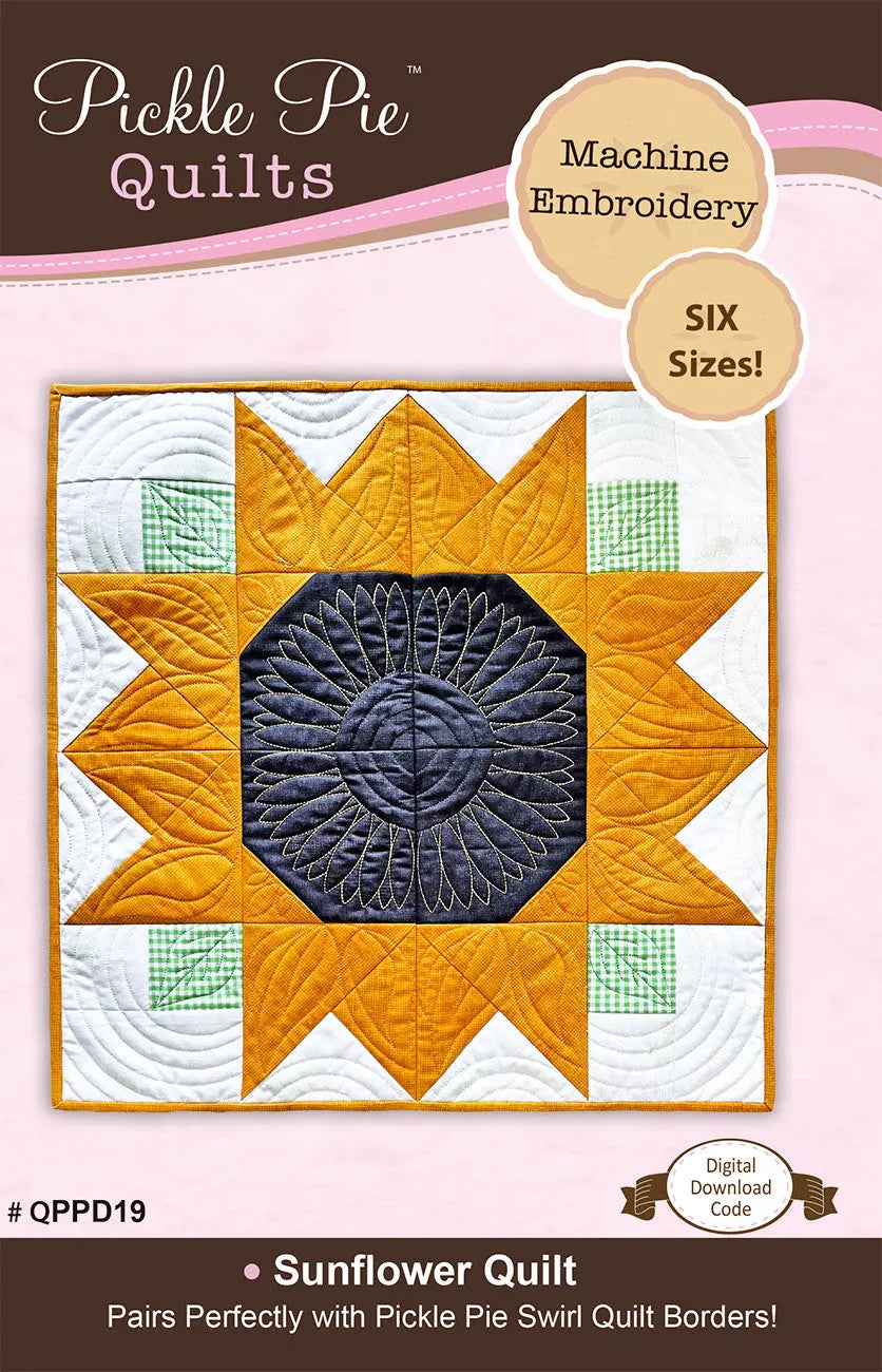 Sunflower Quilt In the Hoop Machine Embroidery Design - Linda's Electric Quilters