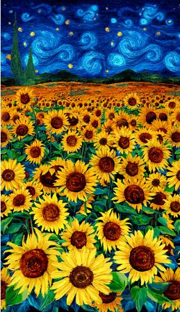 Sunflower Field panel quilting fabric by Timeless Treasures