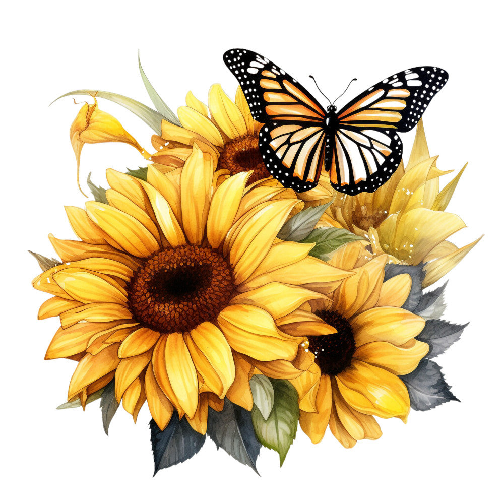 Sunflowers and Butterflies Fabric Panel 13 QuiltingFabricPanels