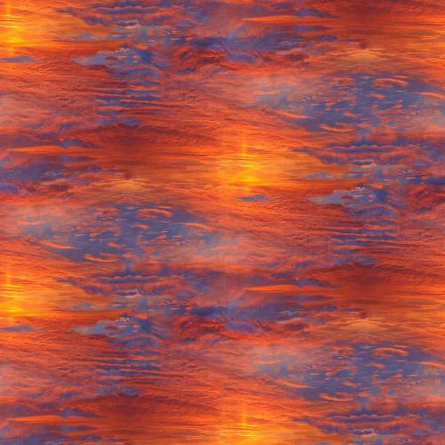Sunset Sky Natural Treasures II Orange Cotton 44"/45" Fabric Per Yard
