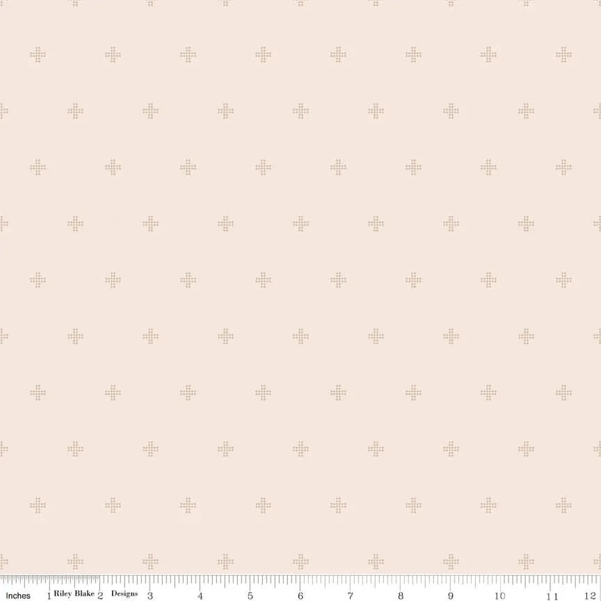 Sunsetridge - Crosses - Blush 44" / 45" Fabric Per Yard The Fabric Company