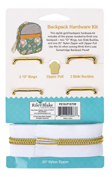 Riley Blake Sunsetridge backpack hardware kit contents