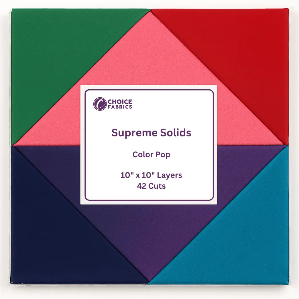 Blue. Green, Pink, Purple, Red - Supreme Solids - 10x10 Layers - Color Pop (42 cuts)