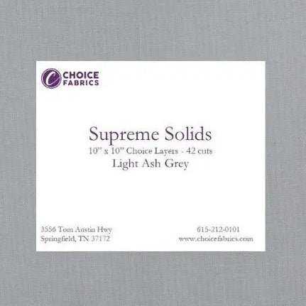 Grey Supreme Solids - 10x10 Layers - Light Ash Grey (42 cuts)