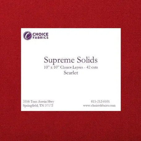 Red Supreme Solids - 10x10 Layers - Scarlet (42 cuts)