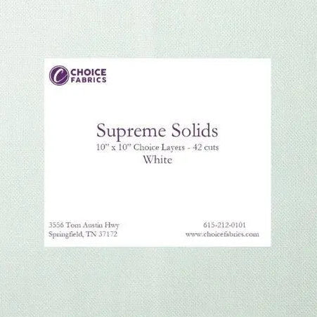 White Supreme Solids - 10x10 Layers (42 cuts)