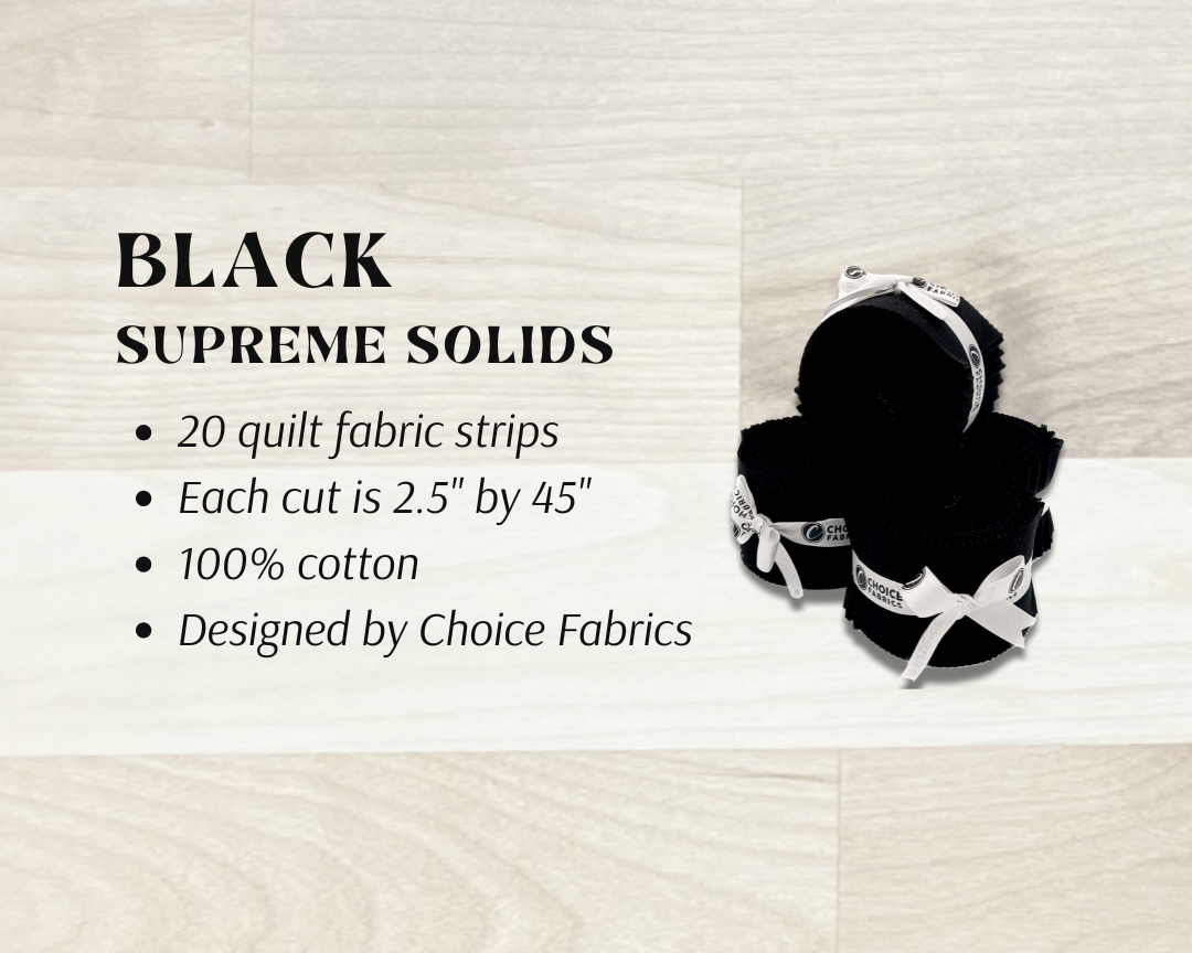 Black Supreme Solids - 2.5" Roll - Black (20 cuts)
