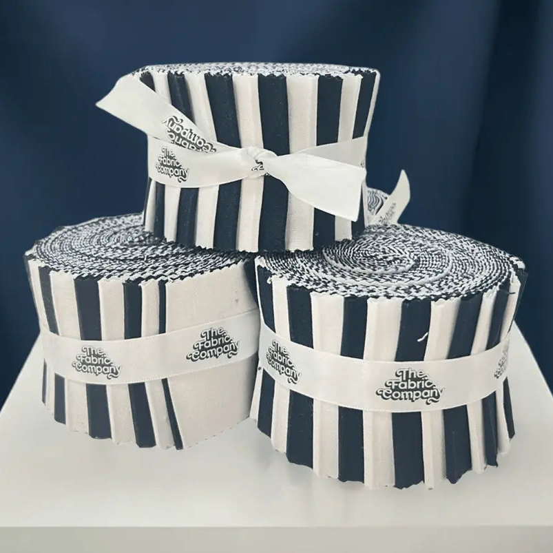 Blue, White Supreme Solids - 2.5" Roll - Navy & White (20 cuts)