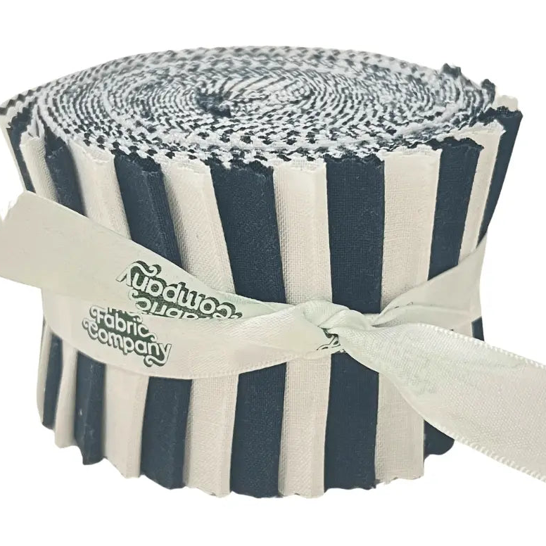 Blue, White Supreme Solids - 2.5" Roll - Navy & White (20 cuts)