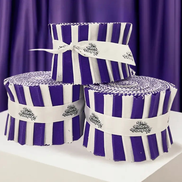 Purple, White Supreme Solids - 2.5" Roll - Purple & White (20 cuts)