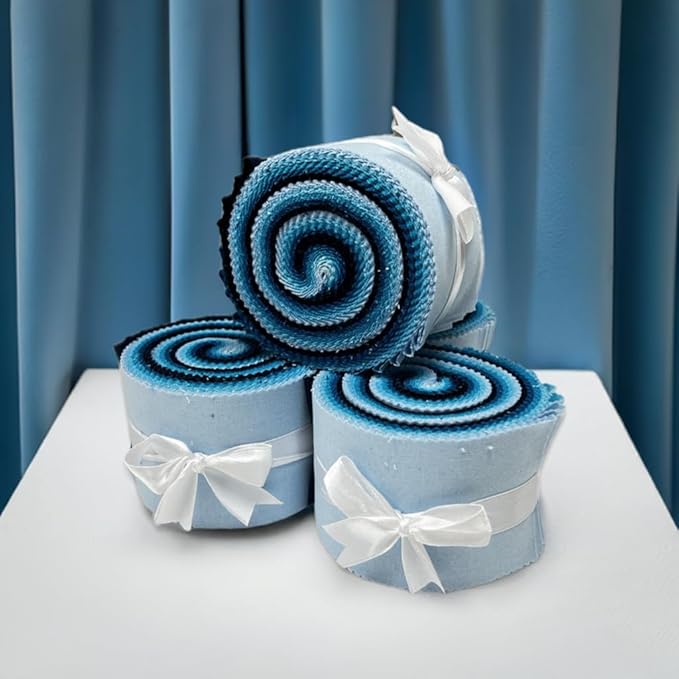 Choice Fabrics Supreme Solids 2.5 inch strip roll shades of blue 20 cuts