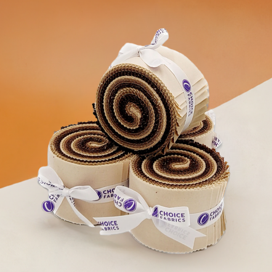 Brown Supreme Solids - 2.5" Roll - Shades of Brown & Tan (20 cuts)