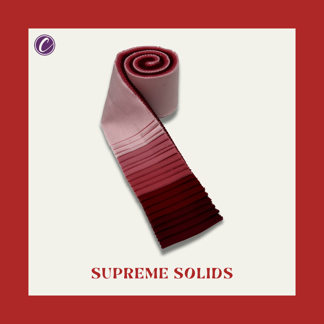 Pink, Red Supreme Solids - 2.5" Roll - Shades of Pink & Red (20 cuts)