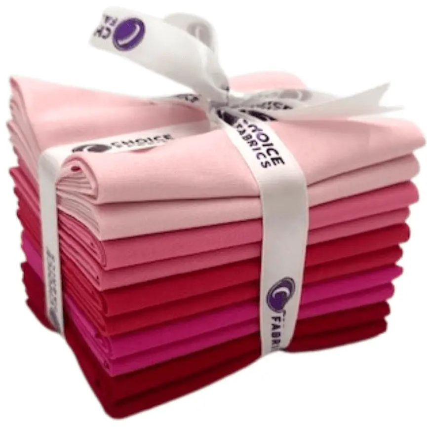 Pink Supreme Solids - Fat Quarter Bundle - 10 pack (Love Pop)