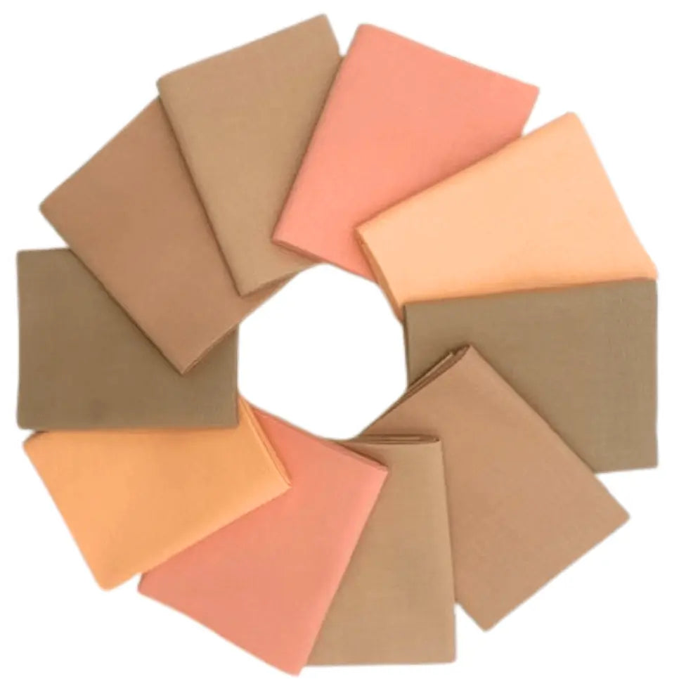 Peach Supreme Solids - Fat Quarter Bundle - 10 pack (Peach Fuzz)