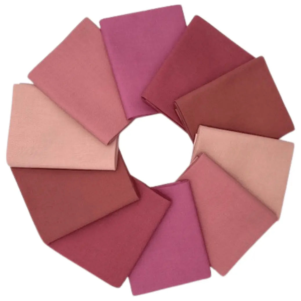 Pink Supreme Solids - Fat Quarter Bundle - 10 pack (Rustic Rose)