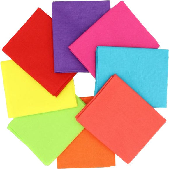 Multi Color Supreme Solids - Fat Quarter Bundle - 8 pack (Rainbow)