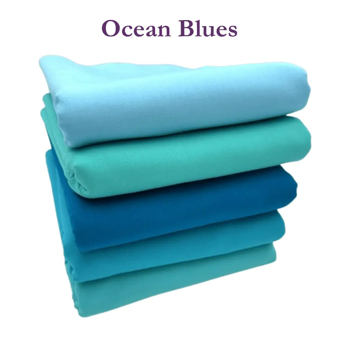 Supreme Solids - One Yard Bundle - 5 pack (Ocean Blues)