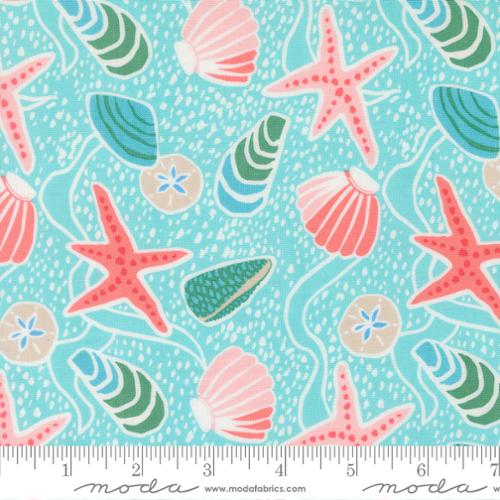 Surf Reef Sea Shells Cotton 44"/45" Fabric Per Yard