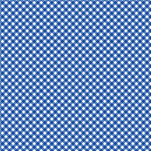 Sweet Gingham Dark Blue Cotton 44"/45" Fabric Per Yard