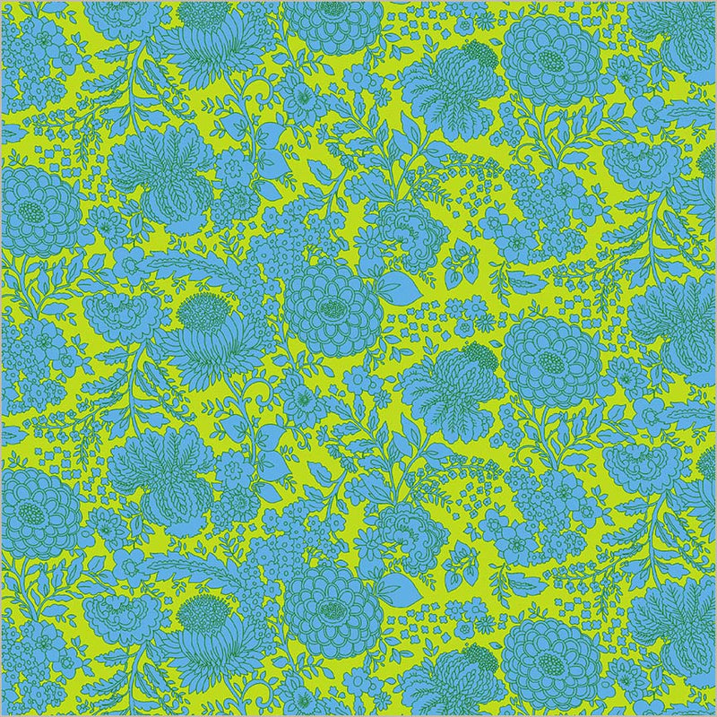 Sweet Talk Kim Turquoise Cotton 44”/45” Fabric Per Yard