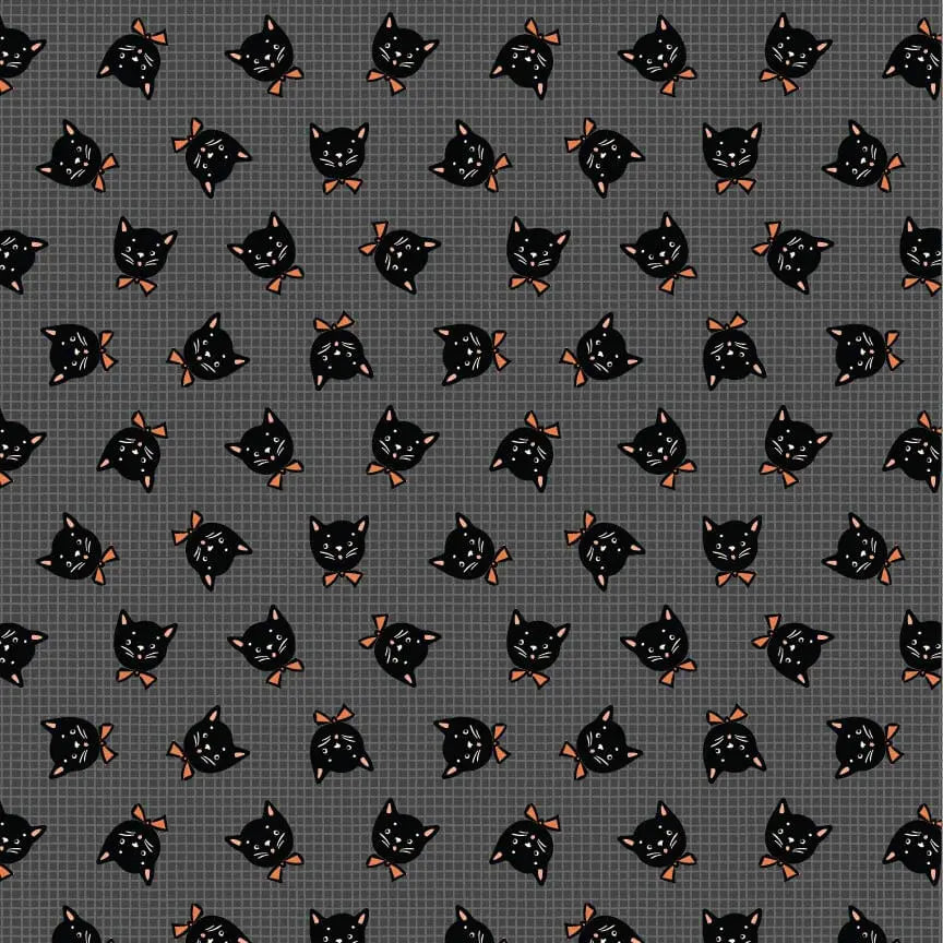Sweet Tooth - Kitty Box - Black 44" / 45" Fabric Per Yard The Fabric Company