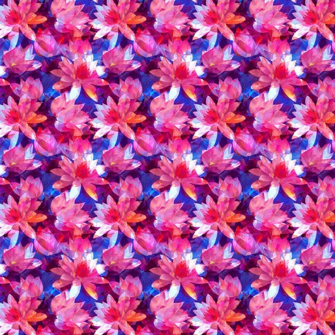 Pink Translucence Flowers Cotton Wideback Fabric per yard 
