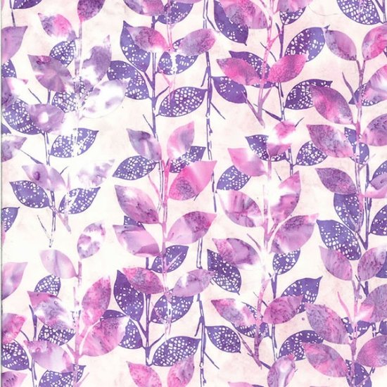 Hoffman Bali Batik x-ray leaves quilting fabric in Lilly