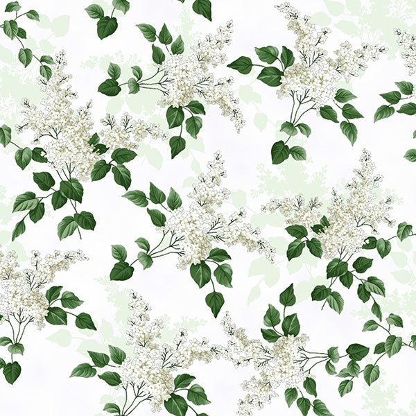 Fly Freely Leaf And Silver Cotton 43"/44" Fabric Per Yard