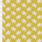 Tilda Sunday Brunch White Flower quilting fabric in Sour Yellow